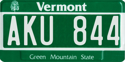 VT license plate AKU844
