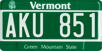 VT license plate AKU851
