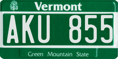 VT license plate AKU855