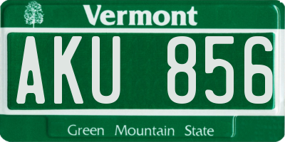 VT license plate AKU856