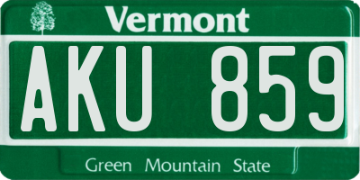 VT license plate AKU859