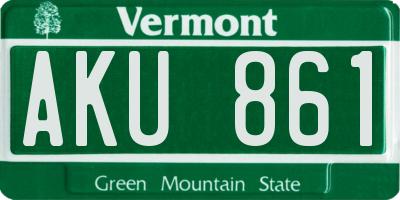 VT license plate AKU861