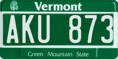 VT license plate AKU873