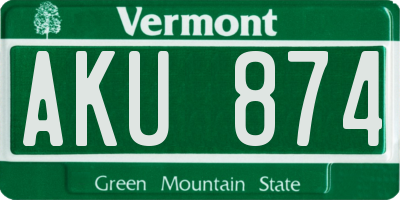 VT license plate AKU874