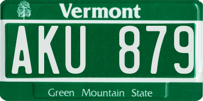 VT license plate AKU879