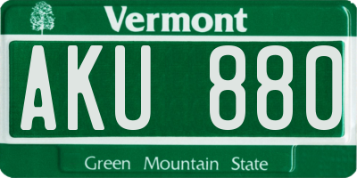 VT license plate AKU880