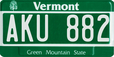 VT license plate AKU882
