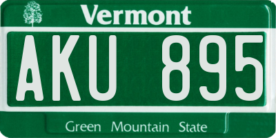 VT license plate AKU895