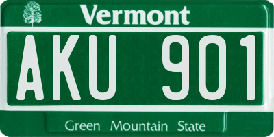 VT license plate AKU901