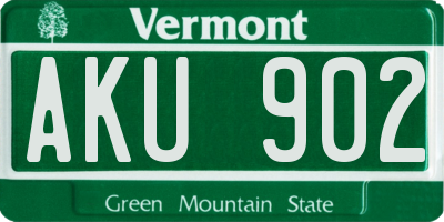 VT license plate AKU902