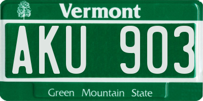 VT license plate AKU903