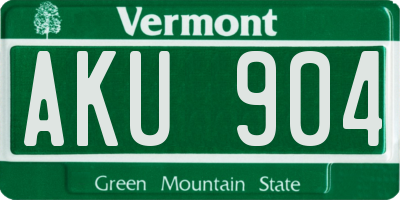 VT license plate AKU904