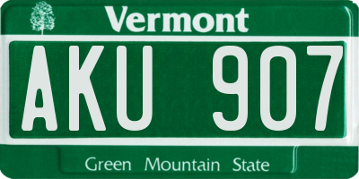 VT license plate AKU907