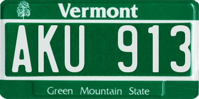VT license plate AKU913
