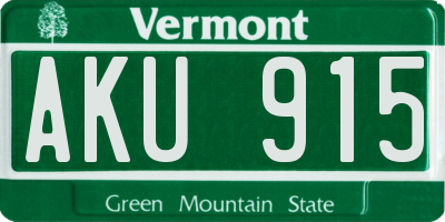 VT license plate AKU915