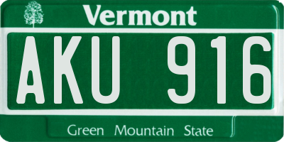 VT license plate AKU916