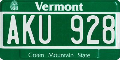 VT license plate AKU928