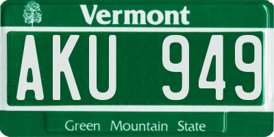 VT license plate AKU949