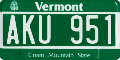 VT license plate AKU951