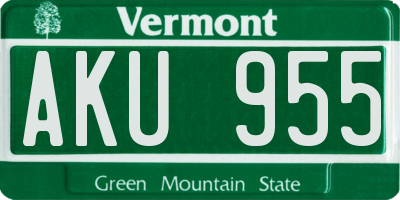 VT license plate AKU955