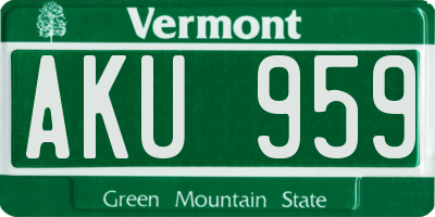 VT license plate AKU959