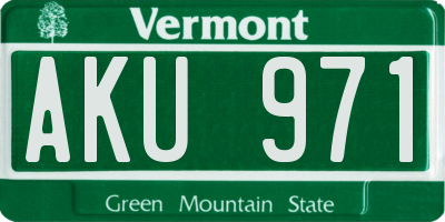 VT license plate AKU971