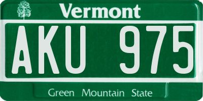 VT license plate AKU975