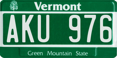 VT license plate AKU976