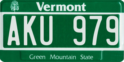VT license plate AKU979