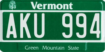 VT license plate AKU994