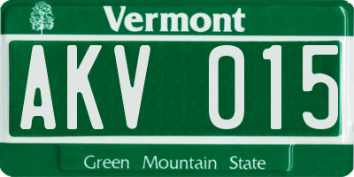 VT license plate AKV015