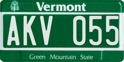 VT license plate AKV055