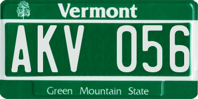VT license plate AKV056