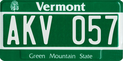 VT license plate AKV057