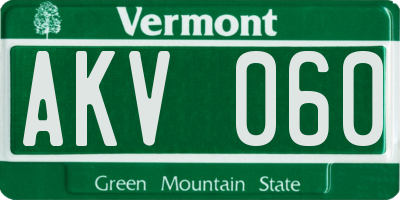 VT license plate AKV060