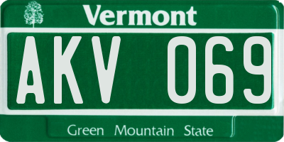 VT license plate AKV069