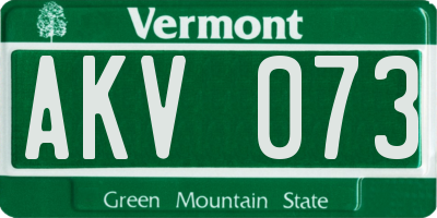 VT license plate AKV073
