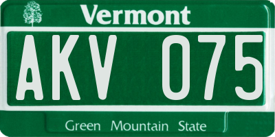 VT license plate AKV075