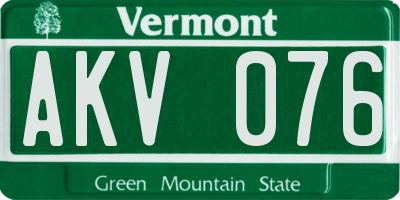 VT license plate AKV076