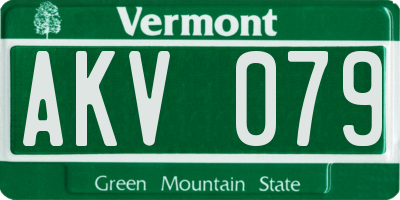 VT license plate AKV079