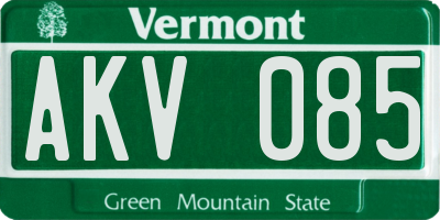 VT license plate AKV085