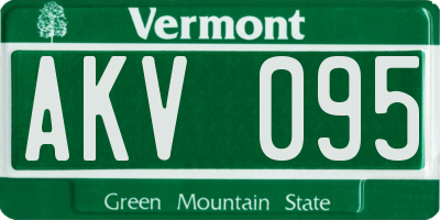VT license plate AKV095