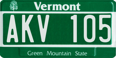 VT license plate AKV105