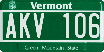 VT license plate AKV106