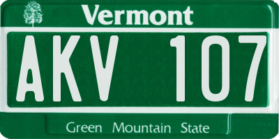 VT license plate AKV107