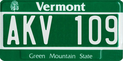 VT license plate AKV109