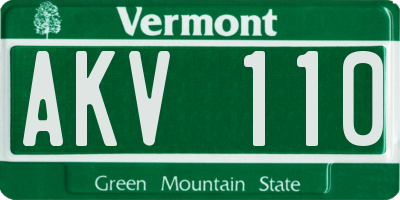 VT license plate AKV110