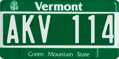 VT license plate AKV114