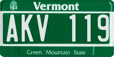 VT license plate AKV119