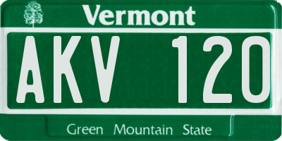 VT license plate AKV120